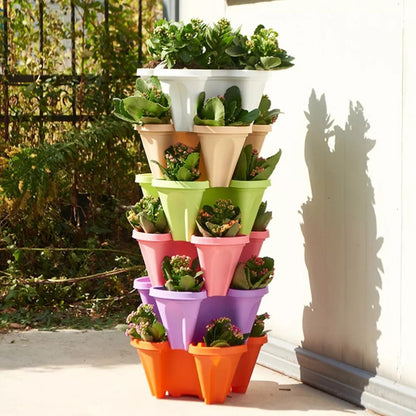 Stackable Plants Pot - 6 Trays+ Wheel Tray 1