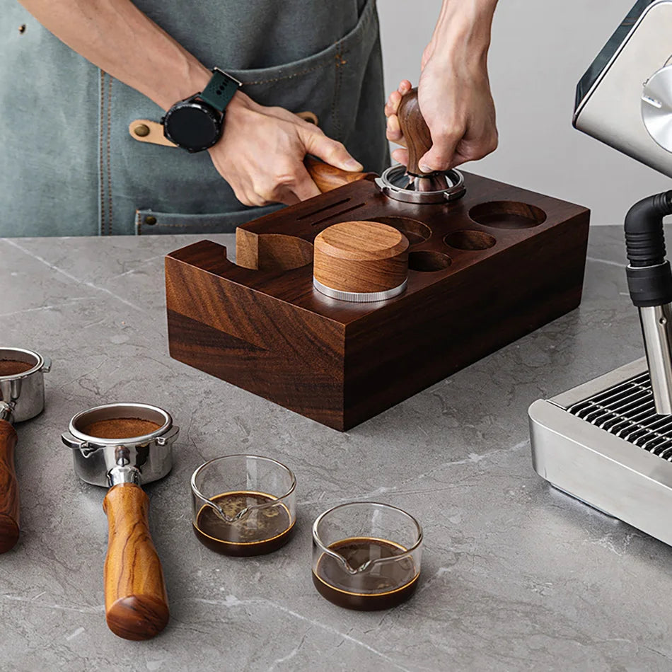 Walnut Coffee Tamper Barista Station 1