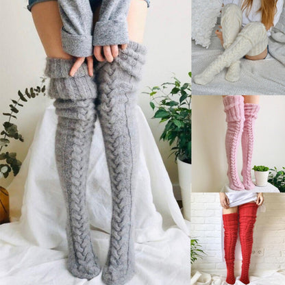 Cable Knit Stockings Women 1