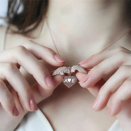 Heavenly Heart Angel Wings Necklace 1