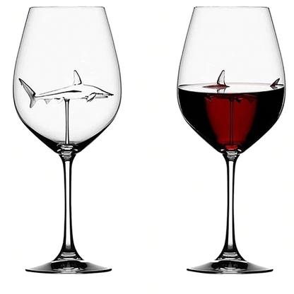 Crystal Shark Wine Glass 1