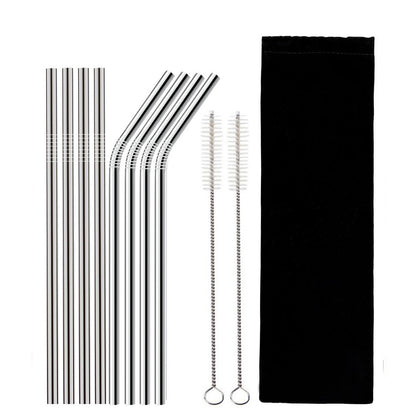 4Pcs Stainless Steel Reusable Drinking Straws 1