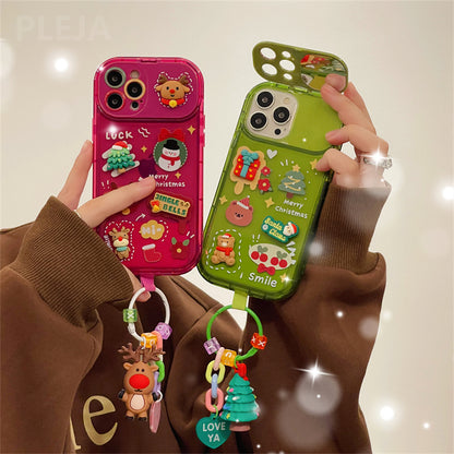 Christmas Tree Pendant Flip Mirror Case Cover 1