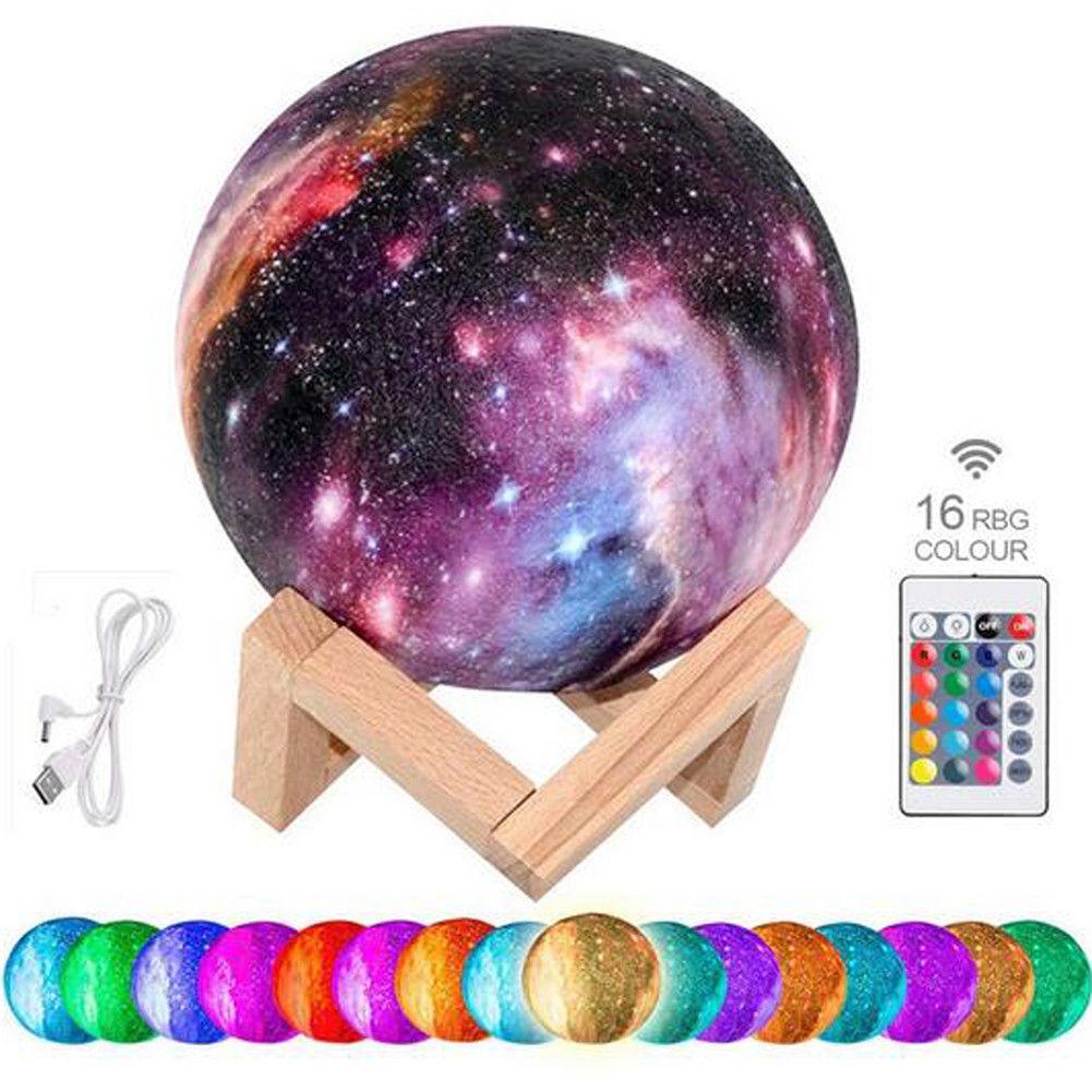 Galaxy Print Moon Lamp 1