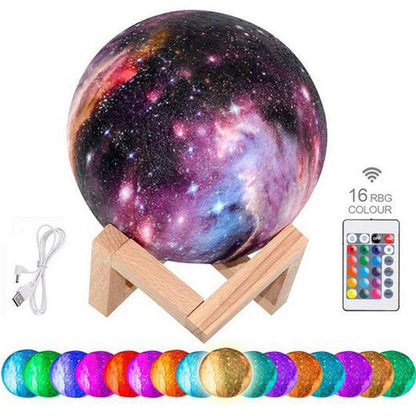 Galaxy Print Moon Lamp 1