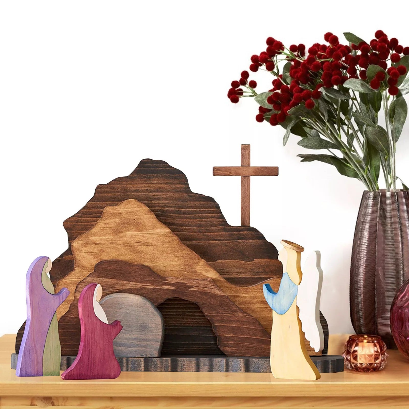 Easter Scene Wooden Decoration 1