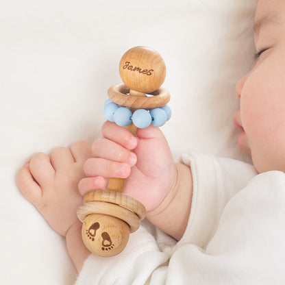 Personalised Wooden Rattle 1