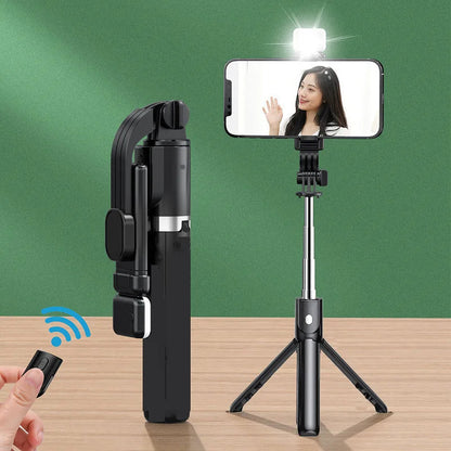6 in 1 Wireless Bluetooth Selfie Stick With Fill Light 1