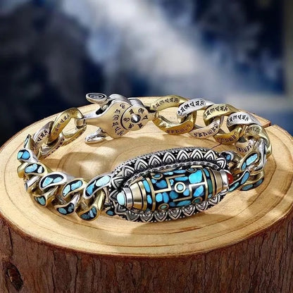 Nine-eyed Dzi Bead Bracelet 1