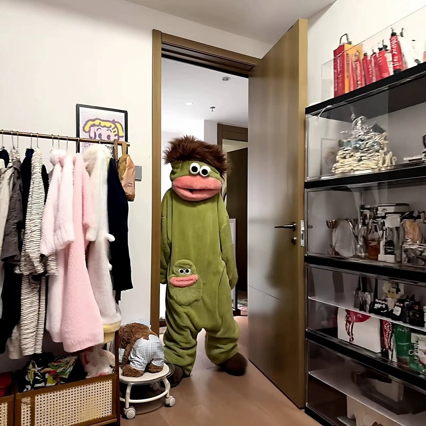 Frog Character Hooded Onesie 1