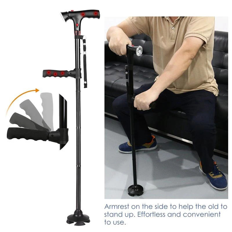 Folding Cane with LED Light – Adjustable, Ergonomic & Sturdy Walking Stick for Seniors 1