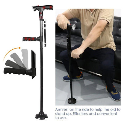Folding Cane with LED Light – Adjustable, Ergonomic & Sturdy Walking Stick for Seniors 1
