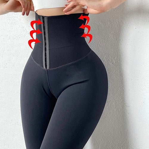 Tummy Control Waist Cincher Corset Leggings 1