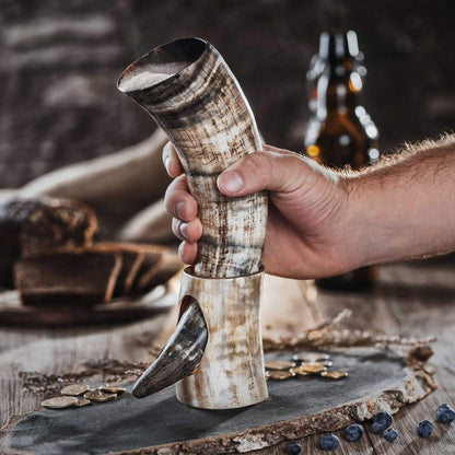 Viking Drinking Horn Mug with Stand 1