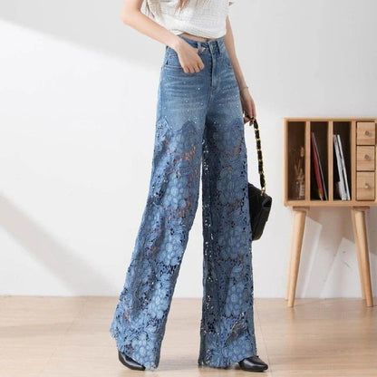 Laced Baby Blue Jeans 1