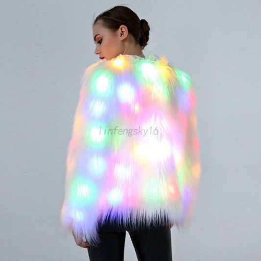 FAUX FUR COAT WITH LED 1