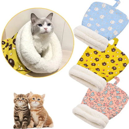 Fleece Thickened Comfy Warm Cat Sleeping Bag 1