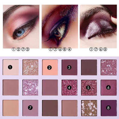 Glitter Matte Nude Eye Shadow 18 Color-Aromas Palette 1