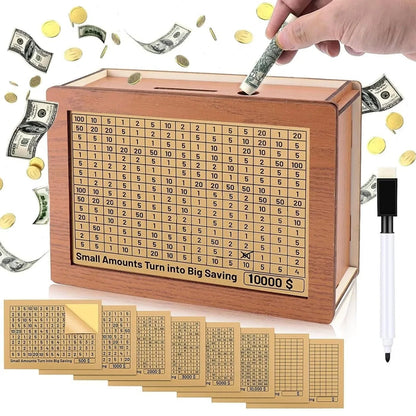 Cash Vault Wooden Savings Box 1