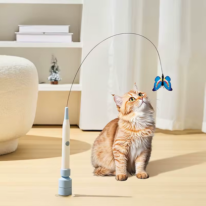 Interactive Elastic Wand Cat Toy with Butterfly Teaser 1