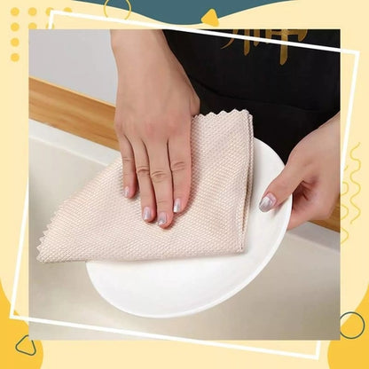 Wave Pattern Fish Scale Cloth Rag-5pcs 1