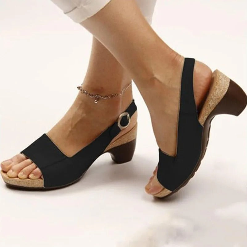 Comfortable Elegant Low Chunky Heel Shoes 1
