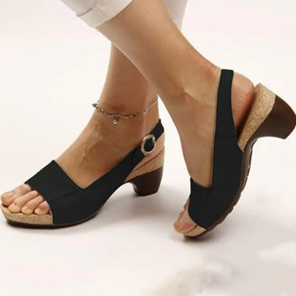 Comfortable Elegant Low Chunky Heel Shoes 1