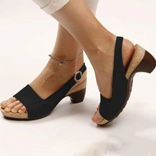 Comfortable Elegant Low Chunky Heel Shoes 1