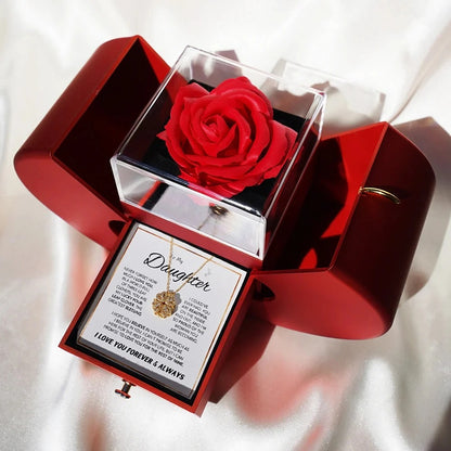 Daughter’s Lucky Clover Necklace & Forever Rose 1