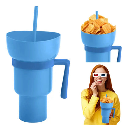 SnackSip Duo Cup – Snack Bowl Tumbler with Straw & Handle 1
