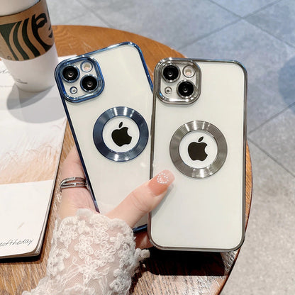 Clean Lens Luxury Transparent Plating Logo  iPhone Case 1