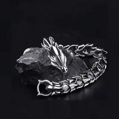 Mens Viking Dragon Keel Chain Link Bracelet 1