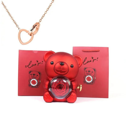 Eternal Rose Bear with Engraved Necklace 1