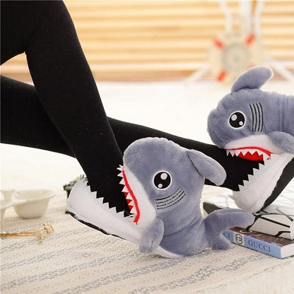 Fuzzy Shark Slippers 1