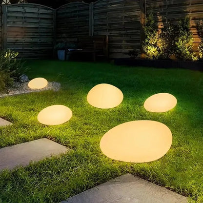 Solar Garden Lights Outdoor Pebble Shape 1