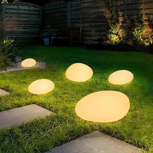 Solar Garden Lights Outdoor Pebble Shape 1