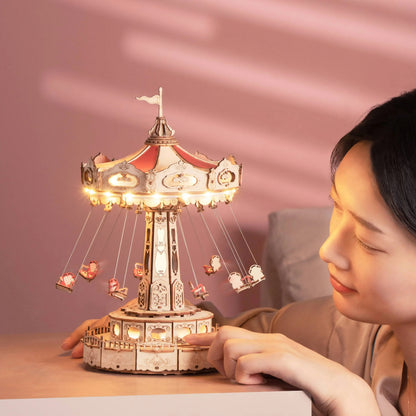 Swing Ride DIY Music Box 3D Wooden Puzzle 1