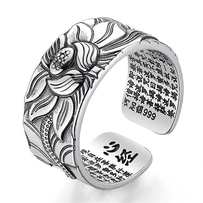 Lotus Ring with Heart Sutra 1