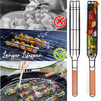 Easy Reusable Kebab Barbecue Basket 1