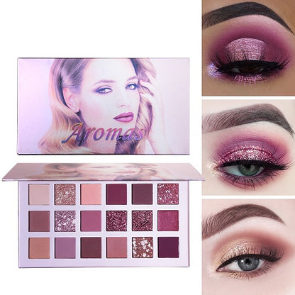 Glitter Matte Nude Eye Shadow 18 Color-Aromas Palette 1