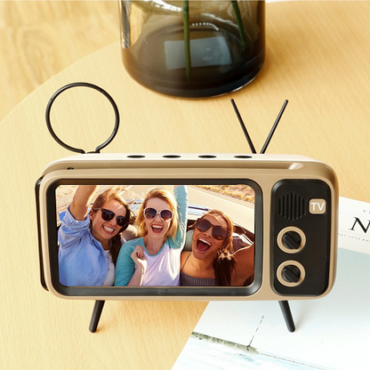 RETRO TV BLUETOOTH SPEAKER MOBILE PHONE HOLDER 1