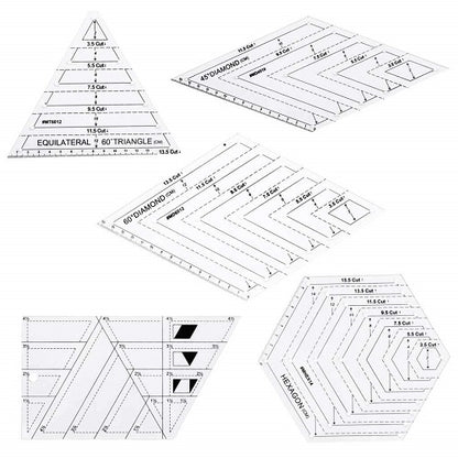 Creative Patchwork Quilting Rulers - 5Pcs 1