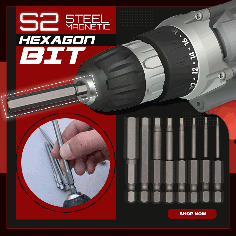 8pcs Magnetic Hexagon S2 Steel Bits 1