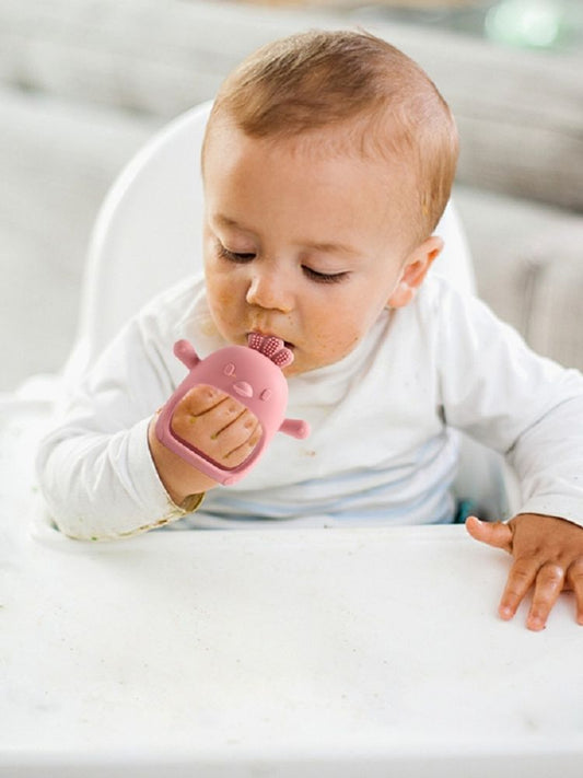 Cute Animal Shaped 3D Silicone Baby Teething Gloves 1