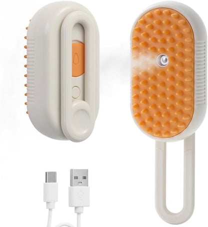 4 in 1 Rechargeable Cat Steam Brush for Shedding 1
