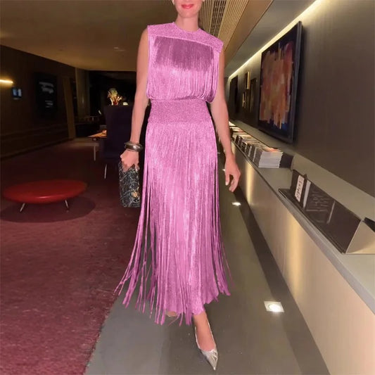 Women's Tassel Elegant Two-Piece Dress 1