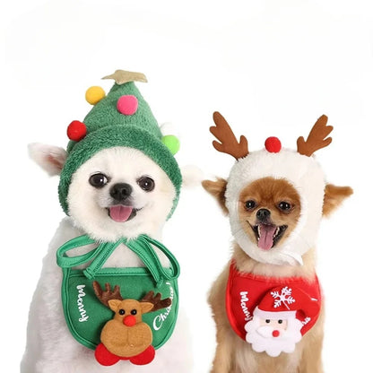 Pet Christmas Tree Pom-Pom Hat 1