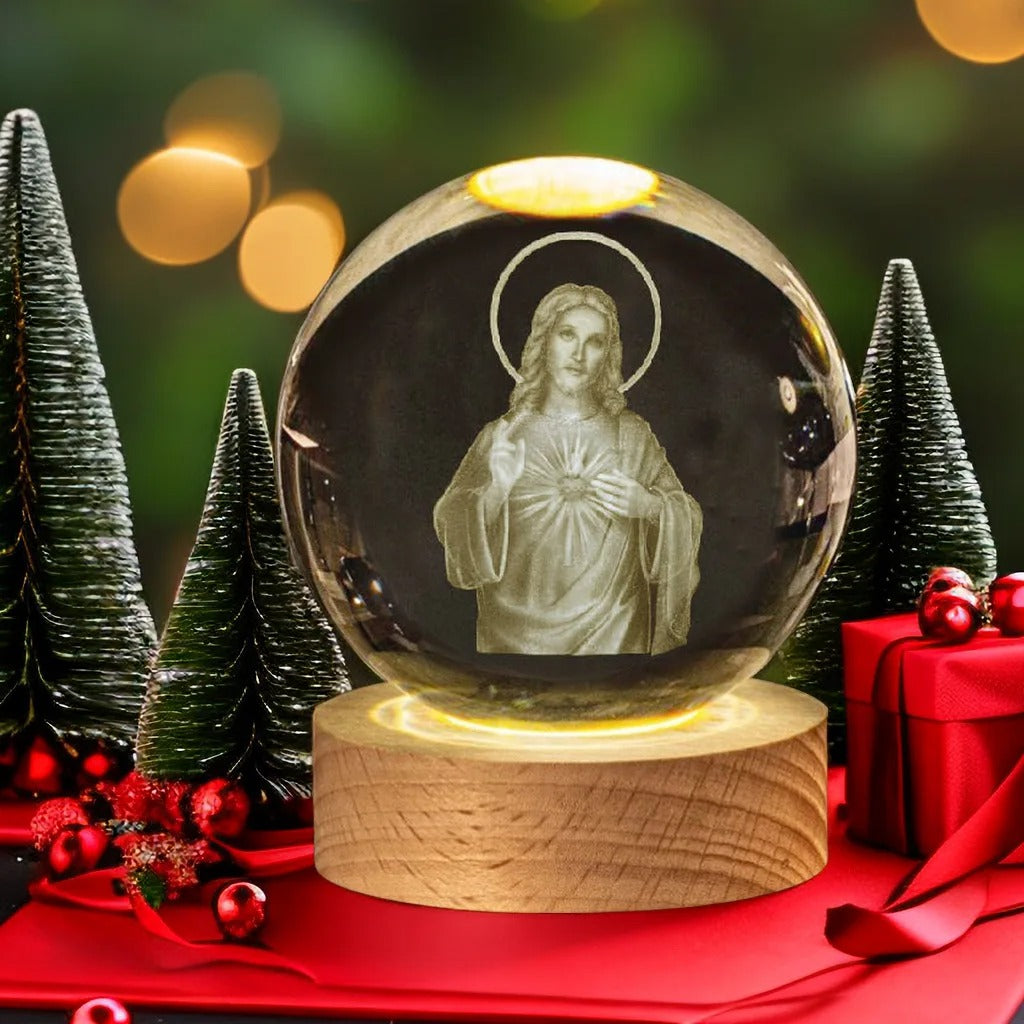 Crystal Ball Jesus Figurine 1