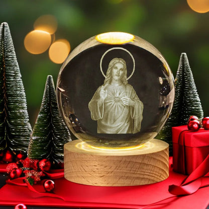 Crystal Ball Jesus Figurine 1