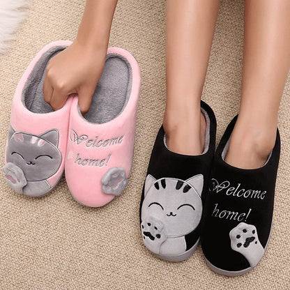 CUTE COZY CAT PAW SLIPPERS 1